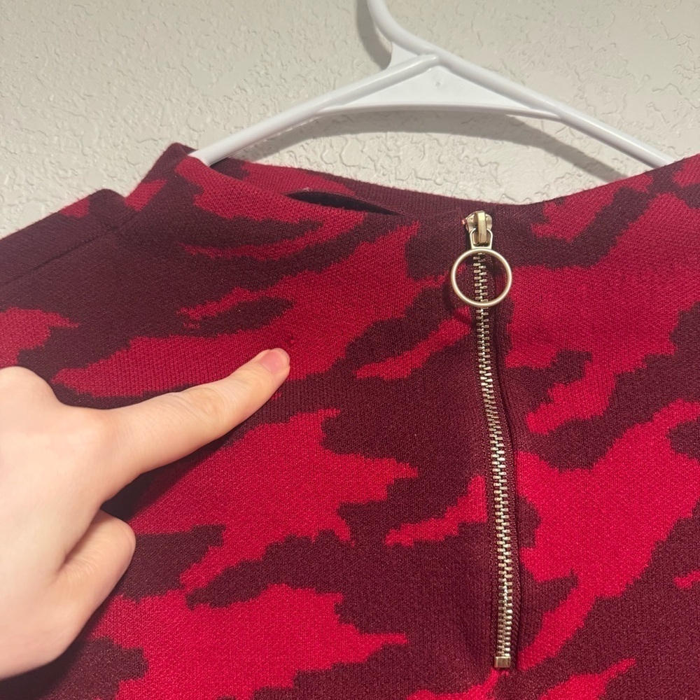 Red Camo Chico’s Mock Neck Sweater - Picture 7 of 8